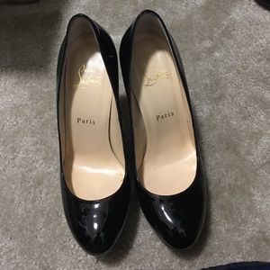 Christian Louboutins size 38.5 black patent