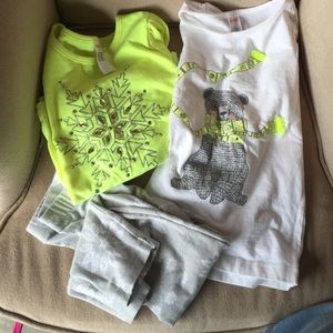 Two shirts long sleeve, and leggings