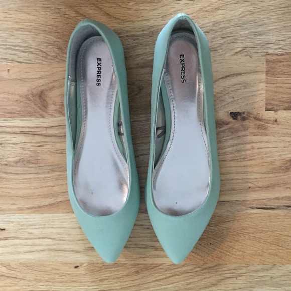 Express Mint Faux Leather Flats