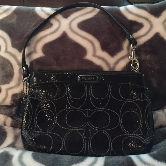 Authentic Black Patent Coach Wristlet - Picture 4 of 4