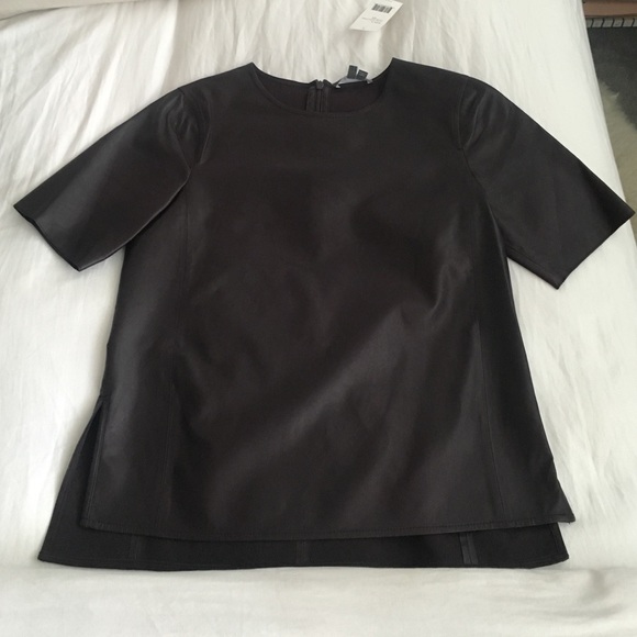 Vince leather top in mulberry. Size Small.