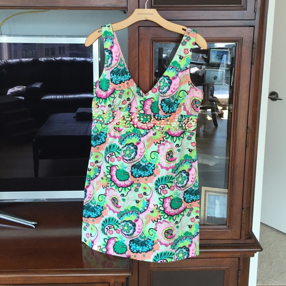 Marciano Colorful Paisley Print Dress, Large