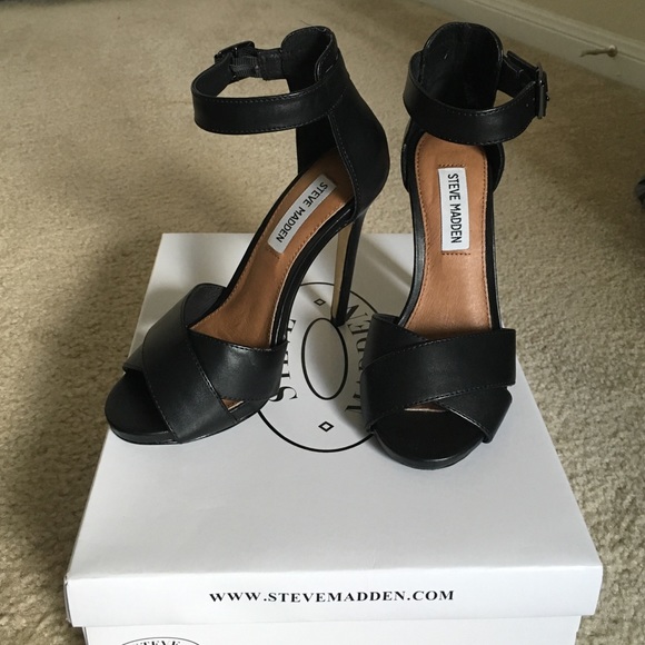 Black Steve Madden Ankle Strap Heels