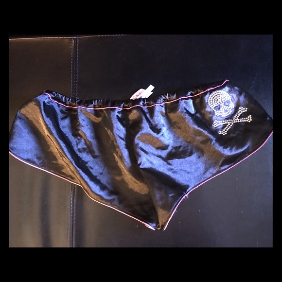Victoria's Secret Pink Black Skull Bling Boy Short