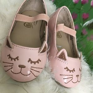 Toddler Patent Pink Blush Cat Ballet Flat Size 4