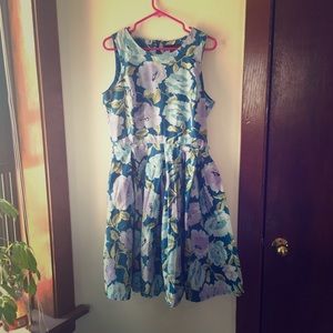 Floral fit and flair dress.