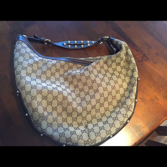 SOLD...Gucci Brown Canvas Handbag