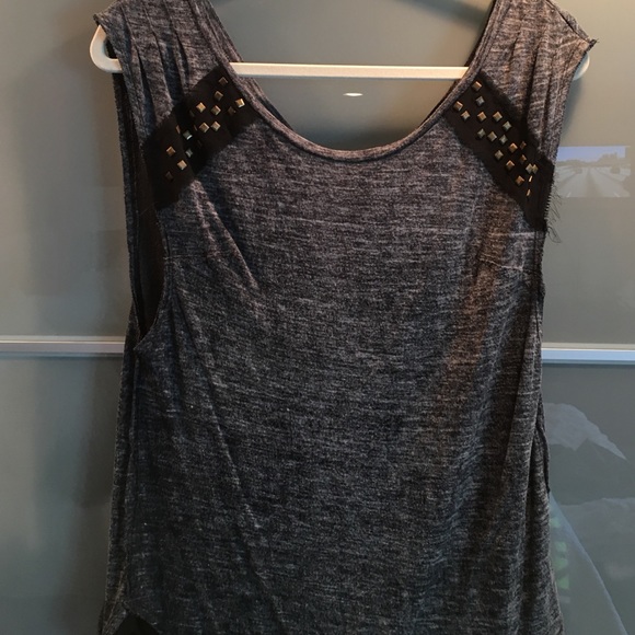 Grey and black studded top - Picture 1 of 2