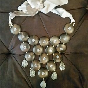 Stella and Dot Wooden Statement Necklace