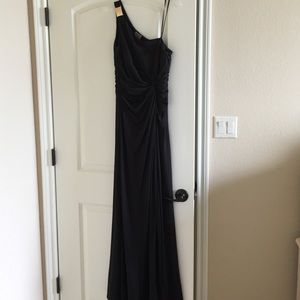 One strap long black gown