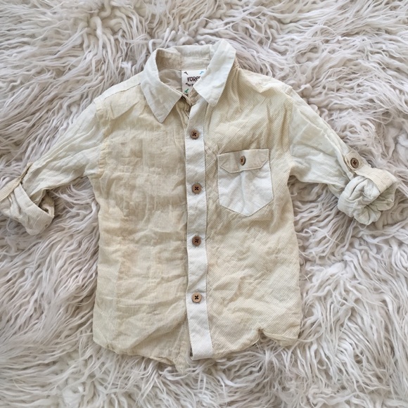 Fore! Axel & Hudson Cream Button Down 2T - Picture 1 of 2