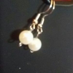 Homemade pearl earrings