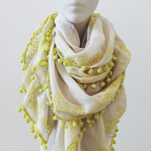 Anthropologie Pom Pom Scarf