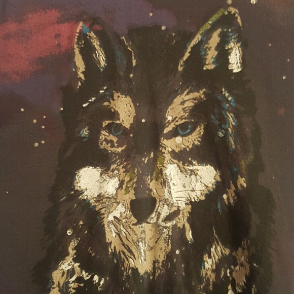 Vintage style wolf T shirt