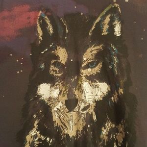 Vintage style wolf T shirt