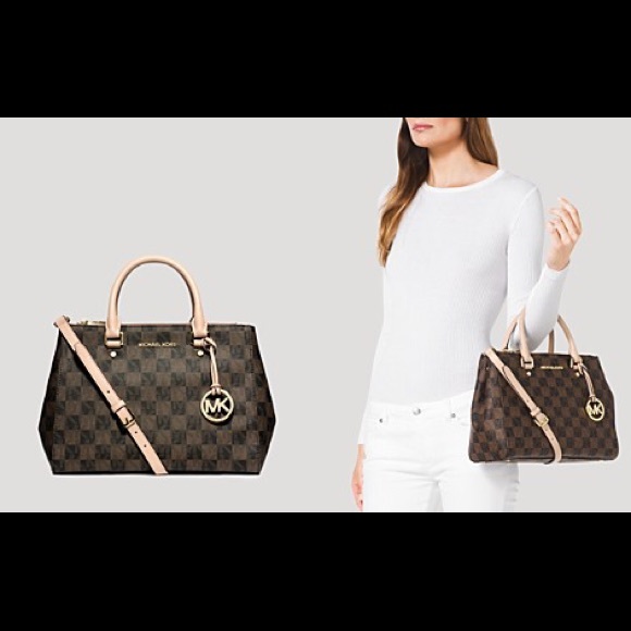 Michael Kors checkered board small satchel