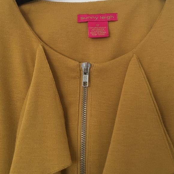 Mustard Jacket With Front Ruffles - Picture 2 of 2
