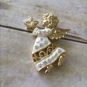 Angel Holding Star Broach
