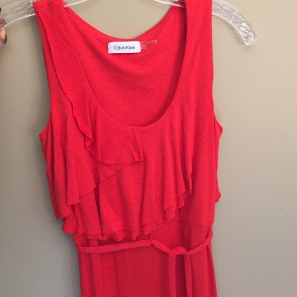 Calvin Klein ruffle maxi dress