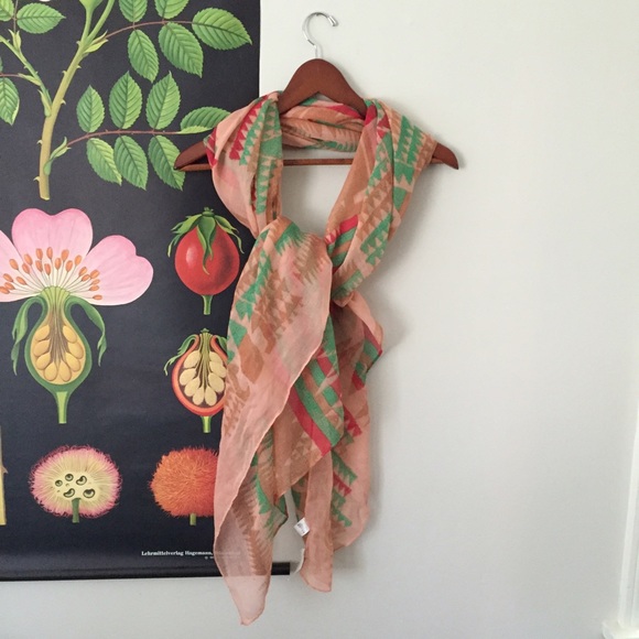 Southwest Print Scarf in Pink & Green
