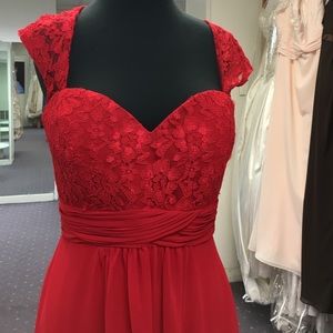 Red lace gown