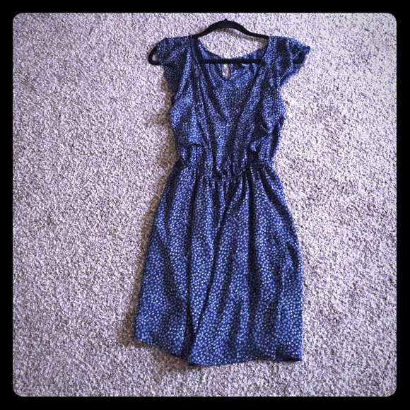 Blue & White Dress - Mini Floral Pattern - Picture 1 of 3