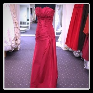 Taffeta Red Prom Gown