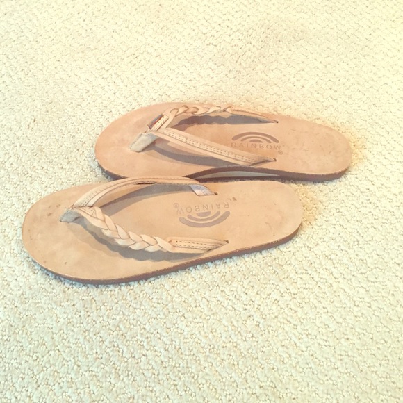 NEVER WORN BEFORE Braided Rainbow sandals