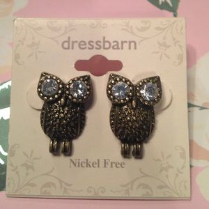 NWT bronze owl earrings