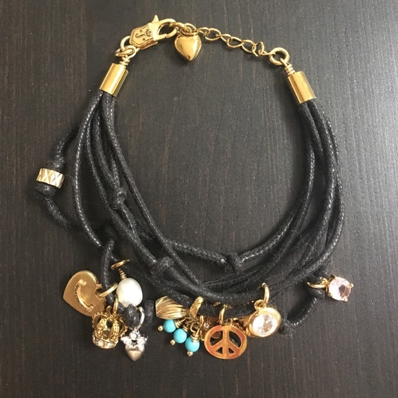 Juicy Couture black and gold charm bracelet