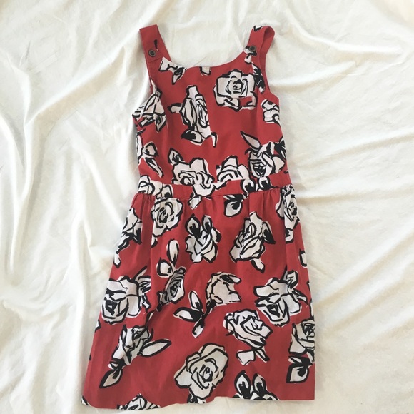 Red dress with white flowers