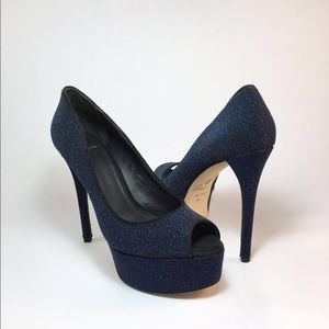 Brian Atwood Bambola Glitter Platform Pump