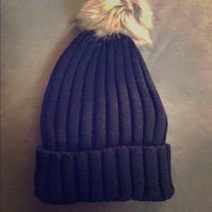New Women's Knit Cap Beanie Hat With Fur Slouch