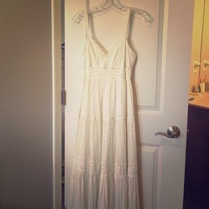 BCBG White Eyelet Maxi Dress