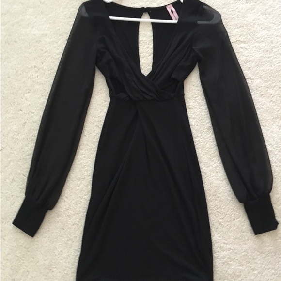Sheer Sleeve little black dress