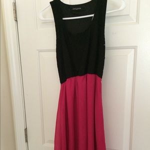 Pink/black high low dress