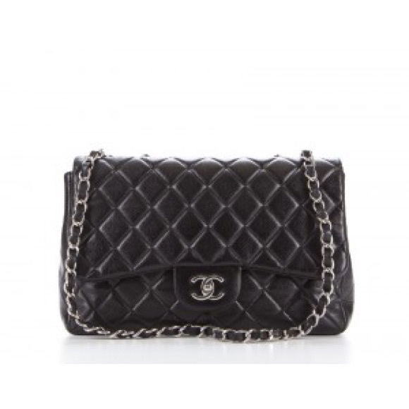 Chanel Black Caviar Jumbo Single Flap Bag