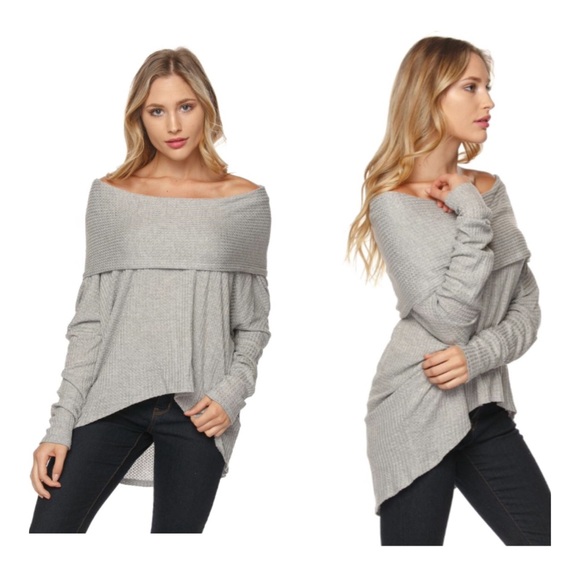 LAST One: Large 🍁Silver Off Shoulder Tunic - Picture 3 of 4