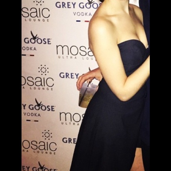 Nasty Gal navy strapless dress