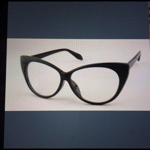 Fashion Cat-Eye Shape Plastic Plain Eye Glasses