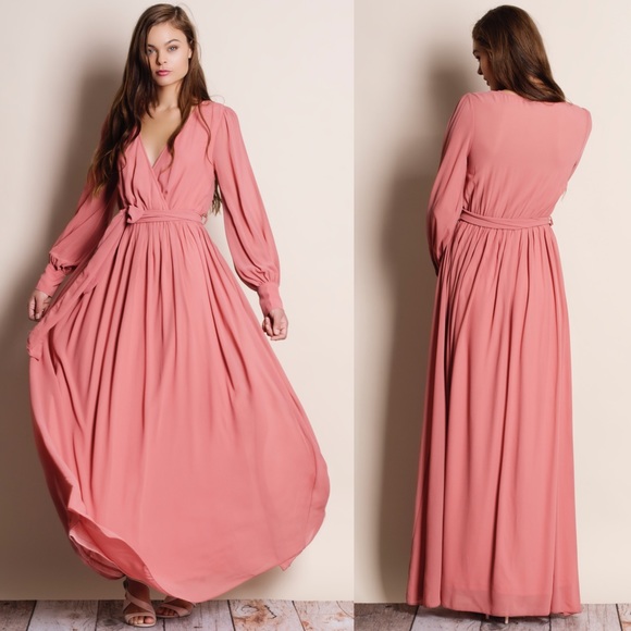 Chiffon Balloon Sleeve Maxi Dress - Picture 4 of 4