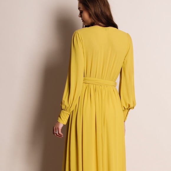Chiffon Balloon Sleeve Maxi Dress - Picture 2 of 4