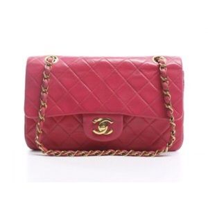 Chanel Pink Lambksin Small Double Flap Bag