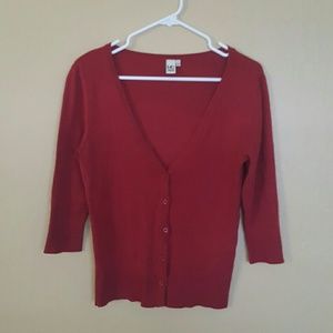 3/4 sleeve Red Cardigan