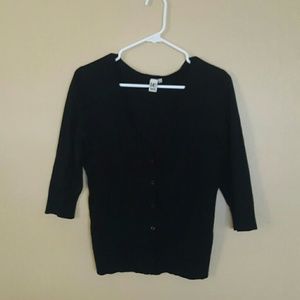 Black 3/4 sleeve button up Cardigan