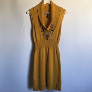 BCBGMaxAzria Dresses - BCBG Max Azria mustard yellow cowl sweater dress S BCBGMaxAzria Dresses - BCBG Max Azria mustard yellow cowl sweater dress S