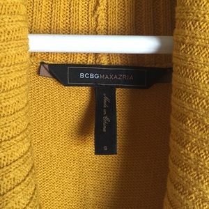 BCBGMaxAzria Dresses - BCBG Max Azria mustard yellow cowl sweater dress S BCBGMaxAzria Dresses - BCBG Max Azria mustard yellow cowl sweater dress S