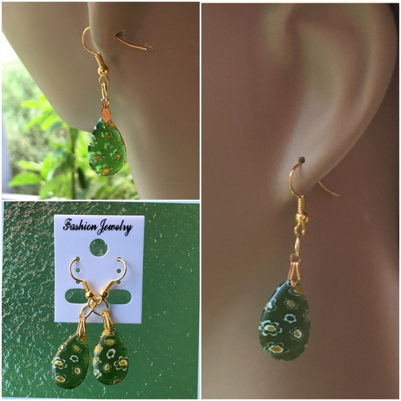Glass Drop Earrings - Picture 2 of 5