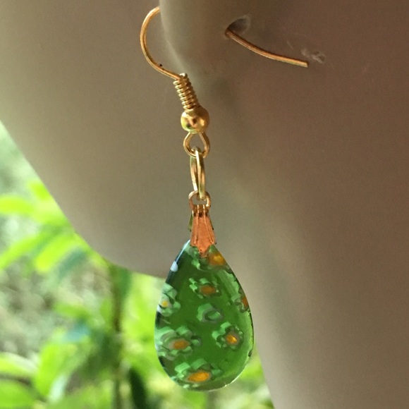 Glass Drop Earrings - Picture 4 of 5