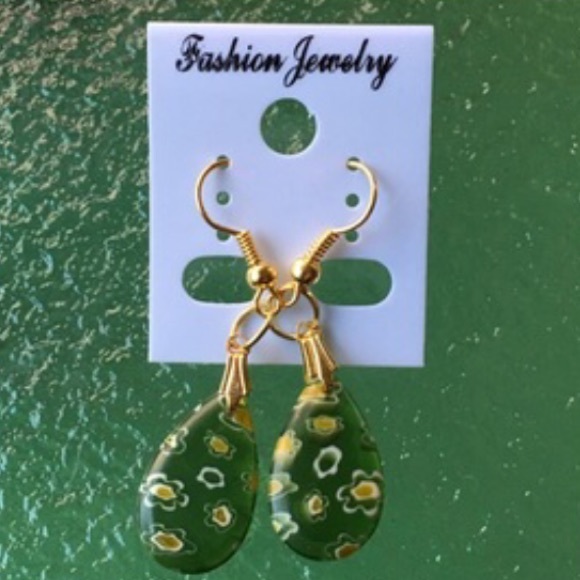 Glass Drop Earrings - Picture 3 of 5